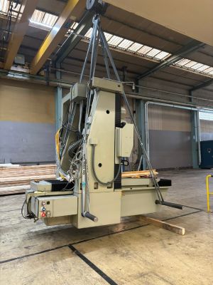 Industrial Machine Being Hoisted in Factory Environment