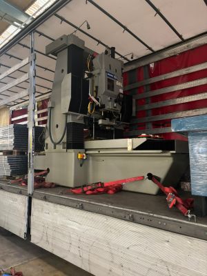 Industrial Machine Secured Inside a Truck for Safe Transportation