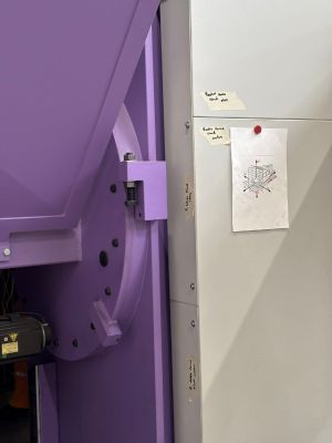 Close-Up of Industrial Equipment Displaying Detailed Mechanical Components and Technical Drawings