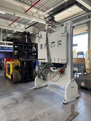 Industrial Machinery in Modern Warehouse Facility with Storage Equipment